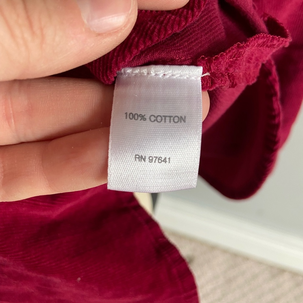 J. Jill Red Corduroy Button Up Size Medium - image 7